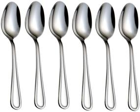 img 4 attached to Stainless Steel 18/0 Tea Spoons 6 Pcs – 6.29 Inches – HISSF Teaspoons for Home, Kitchen, Restaurant – Dishwasher Safe – Silver Finish