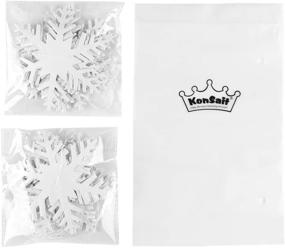 img 1 attached to 🎄 Konsait Snowflake Hanging Garland Christmas Decoration - 24 Snowflakes, 18FT White Paper 3D Snowflakes String Ornaments Garland for Xmas Home Holiday New Years EVE Party Decoration Supplies