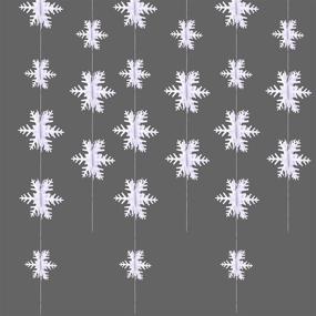 img 2 attached to 🎄 Konsait Snowflake Hanging Garland Christmas Decoration - 24 Snowflakes, 18FT White Paper 3D Snowflakes String Ornaments Garland for Xmas Home Holiday New Years EVE Party Decoration Supplies