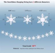 🎄 konsait snowflake hanging garland christmas decoration - 24 snowflakes, 18ft white paper 3d snowflakes string ornaments garland for xmas home holiday new years eve party decoration supplies logo