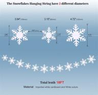 🎄 konsait snowflake hanging garland christmas decoration - 24 snowflakes, 18ft white paper 3d snowflakes string ornaments garland for xmas home holiday new years eve party decoration supplies логотип