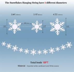 img 3 attached to 🎄 Konsait Snowflake Hanging Garland Christmas Decoration - 24 Snowflakes, 18FT White Paper 3D Snowflakes String Ornaments Garland for Xmas Home Holiday New Years EVE Party Decoration Supplies