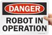 smartsign danger robot operation plastic logo