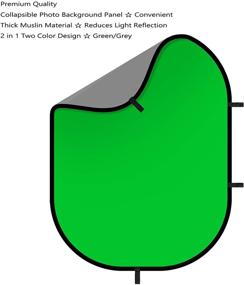 img 3 attached to Селенс Зелено-серое подвесное задник 3x5фт: профессиональная 2-в-1 складная панель заднего плана с зажимом - идеально подходит для создания видео на YouTube, фотографии и фотостудии.