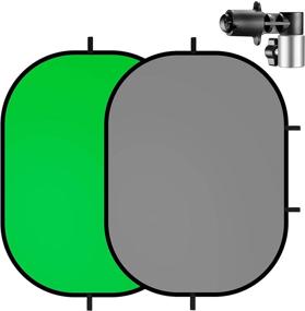 img 4 attached to Селенс Зелено-серое подвесное задник 3x5фт: профессиональная 2-в-1 складная панель заднего плана с зажимом - идеально подходит для создания видео на YouTube, фотографии и фотостудии.