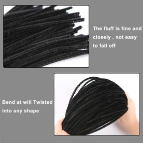 img 2 attached to 👨 150-Piece Black Pipe Cleaners Chenille Stem Set: Craft & Art Bulk Supplies for Creative Home Projects!