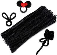 👨 150-piece black pipe cleaners chenille stem set: craft & art bulk supplies for creative home projects! logo