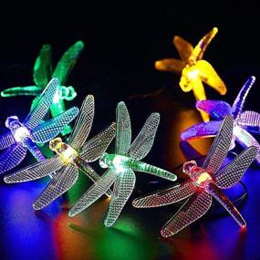 img 1 attached to 🌟 Kayviex Dragonfly Solar String Lights: Waterproof Outdoor Fairy Lighting for Christmas Trees, Gardens, and Weddings - 30 LED, 8 Modes, Colorful