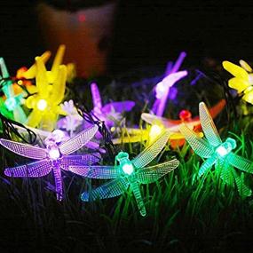 img 2 attached to 🌟 Kayviex Dragonfly Solar String Lights: Waterproof Outdoor Fairy Lighting for Christmas Trees, Gardens, and Weddings - 30 LED, 8 Modes, Colorful