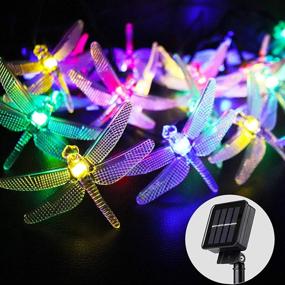 img 4 attached to 🌟 Kayviex Dragonfly Solar String Lights: Waterproof Outdoor Fairy Lighting for Christmas Trees, Gardens, and Weddings - 30 LED, 8 Modes, Colorful