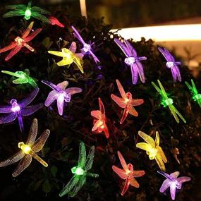 img 3 attached to 🌟 Kayviex Dragonfly Solar String Lights: Waterproof Outdoor Fairy Lighting for Christmas Trees, Gardens, and Weddings - 30 LED, 8 Modes, Colorful