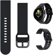 ремешок minggo band: премиум силиконовая замена для samsung galaxy watch active & active2 - совместим с galaxy watch 42mm/gear s2 classic/gear sport (черный) логотип