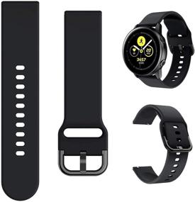 img 4 attached to Ремешок Minggo Band: премиум силиконовая замена для Samsung Galaxy Watch Active & Active2 - совместим с Galaxy Watch 42mm/Gear S2 Classic/Gear Sport (черный)