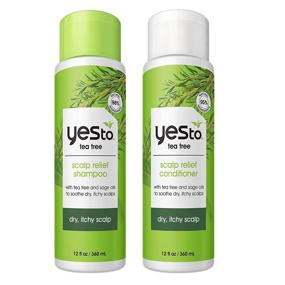 img 1 attached to Yes To Tea Tree Scalp Relief: Soothing Shampoo & Sage Oil Conditioner Combo for Itchy Scalp – 97% Natural Ingredients (2 Count)