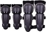 🏍️ webetop youth dirt bike knee and elbow pads shin guards protective gear set 4pc (black) logo