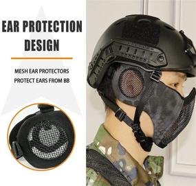 img 2 attached to AOUTACC Airsoft Protective Gear Set: Mesh Mask with Ear Protection & Tactical Goggles for Paintball, CS & Survival Games - Kid & Adult Men Women