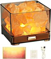 🌟 hisuny crystal natural salt lamp - mini desk himalayan salt rock dimming smart heating led gift aroma oil lamp spa yoga night light bari: enhance your space with soothing salt rock aura logo