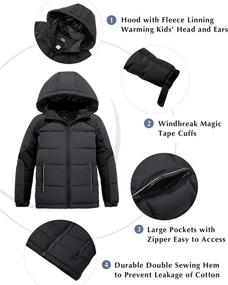 img 1 attached to 🧥 ZSHOW Winter Puffer Quilted Boys' Hooded Clothing - Jackets & Coats