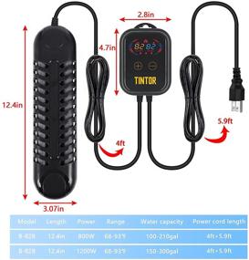 img 3 attached to 🐠 TINTOR Submersible Aquarium Heater, 800W/1200W Fish Tank Heater: Efficient, Double Tube Rapid Heating for Saltwater and Freshwater Aquariums