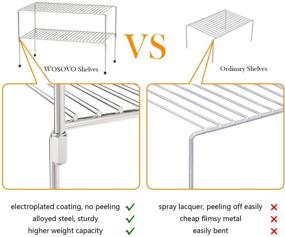 img 2 attached to WOSOVO Set of 2 Silver Kitchen Cabinet Organizer and Storage Shelves - Stackable and Expandable Storage Racks with Anti-slip Liners for Cabinets