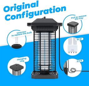 img 2 attached to 🦟 IPx4 Waterproof Bug Zapper: Outdoor Electric Mosquito Killer Lamp for Patio, Backyard, and Home - Effectively Traps Gnats, Insects, and Fruit Flies