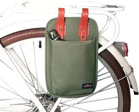 img 1 attached to 🚲 TOURBON Canvas & Leather Bicycle U-Lock Tote: Stylish Bike Lock Holster Bag