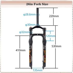 img 3 attached to 🚲 BUCKLOS 26 x 4.0 inch Fat Bike Tire Air Suspension Fork with 120mm Travel, 135mm Hub Spacing, 28.6mm Straight Tube, Crown Lockout, 9mm QR Ultralight Front Forks - Ideal for Snow, Beach and Mountain Biking