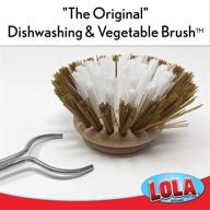 lola original dishwashing & vegetable brush: eco-friendly birch wood, washable & long-lasting with easy head replacement logo