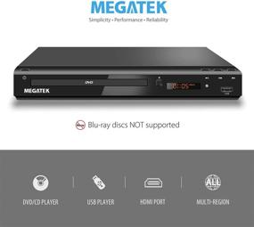 img 3 attached to 📀 Регион-фри DVD-плеер Megatek с подключением HDMI (1080p Full-HD Upscaling), домашний CD-плеер, порт USB, AV/коаксиальные выходы, прочный металлический корпус для телевизора.