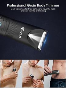 img 1 attached to 🪒 Ultimate Male Hygiene Razor: Body Groin Hair Trimmer for Men with Replaceable Ceramic Blade Heads, Waterproof Wet & Dry Clippers, LED Light, Standing Dock, and Electric Body Shavers for Balls