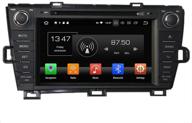 kunfine android 10.0 octa core 4gb ram car dvd gps navigation multimedia player car stereo for toyota prius 2009-2014 (left driving) steering wheel control 3g wifi bluetooth free map logo