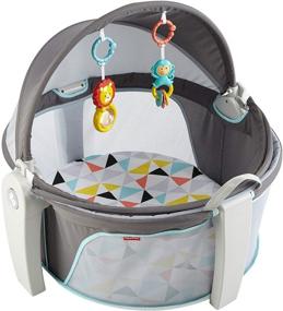 img 4 attached to 👶 Fisher-Price Детская Купол-переноска: Компактная, портативная и стильная в сером/синем/желтом/белом цветах