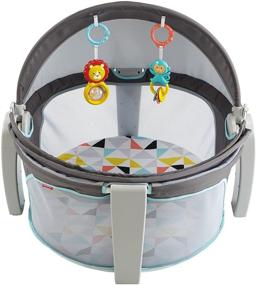 img 1 attached to 👶 Fisher-Price Детская Купол-переноска: Компактная, портативная и стильная в сером/синем/желтом/белом цветах