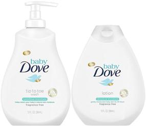 img 1 attached to 👶 Dermatologist-Tested Baby Dove Sensitive Moisture Bundle: Tip to Toe Wash and Lotion, 13 Ounce Each