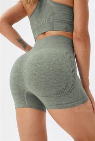 img 1 attached to 🩳 Ultimate Women's Seamless Yoga Shorts: High Waist Tummy Control, Push Up, & Compression Hot Pants for Running