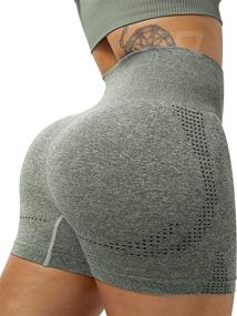img 4 attached to 🩳 Ultimate Women's Seamless Yoga Shorts: High Waist Tummy Control, Push Up, & Compression Hot Pants for Running