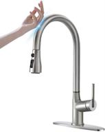 🚰 arrisea touch kitchen faucet: single handle brass pull down sprayer with 360° swivel & updating new sprayer – brushed nickel finish logo