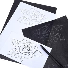 img 2 attached to Pack of 150 Tracing Carbon Papers, Graphite Carbon 📄 Copy Paper for Wood, Paper, Canvas – 9 x 13 Inch