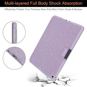 img 3 attached to 📱 Soke iPad Mini 5 Case 2019 with Pencil Holder, Premium Trifold Case for Apple iPad Mini 5th Gen- Violet