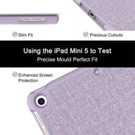 📱 soke ipad mini 5 case 2019 with pencil holder, premium trifold case for apple ipad mini 5th gen- violet logo