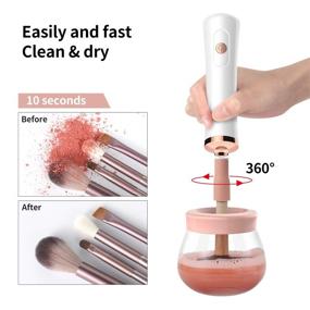 img 3 attached to Senbowe Upgraded Makeup Brush Cleaner and Dryer Machine - Electric Cosmetic Brush Spinner with 8 Rubber Collars - Wash and Dry Brushes in Seconds - Deep Cleaning for Makeup Brushes