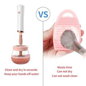 img 2 attached to Senbowe Upgraded Makeup Brush Cleaner and Dryer Machine - Electric Cosmetic Brush Spinner with 8 Rubber Collars - Wash and Dry Brushes in Seconds - Deep Cleaning for Makeup Brushes