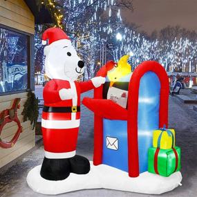 img 3 attached to Twinkle Star 6FT Christmas Inflatable: Lighted Polar Bear Mailing Letter to Santa Scene with Mailbox, Perfect Indoor Outdoor Xmas Decor for Lawn, Yard, and Garden