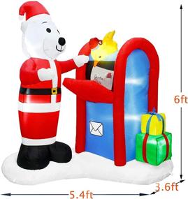 img 1 attached to Twinkle Star 6FT Christmas Inflatable: Lighted Polar Bear Mailing Letter to Santa Scene with Mailbox, Perfect Indoor Outdoor Xmas Decor for Lawn, Yard, and Garden