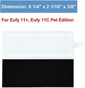 img 1 attached to 🔧 JJ Neumann Replacement Parts for Eufy RoboVac 11+ and 11 Plus, 11C Pet Edition – compatible Filters and Brushes Set (Not for Eufy RoboVac 11 or 11s) – includes 8 Filters + 8 Brushes