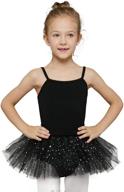 adorable mdnmd ballerina outfits: ballet tutu leotard with glitter camisole skirted dress for toddler girls logo