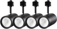 🔦 leonlite 17.5w dimmable track light head, compatible with single circuit h track, 1200lm, cri90, 4000k cool white, pack of 4, black - 5 year warranty logo