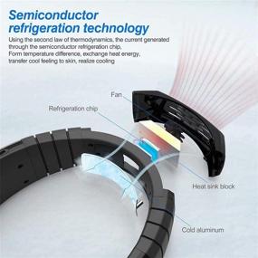 img 3 attached to Портативный USB-охладитель воздуха: мини-электрический вентилятор для охлаждения шеи (черный) - Оставайтесь прохладными везде!