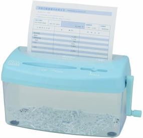 img 1 attached to 🔵 Nakabayashi Co., Ltd. Manual Shredder - 3-in-1 Paper, Card, and CD/DVD Shredder, One Piece - Letter (A4) Size, 3.3L Capacity (Blue)