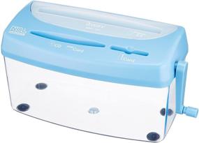 img 4 attached to 🔵 Nakabayashi Co., Ltd. Manual Shredder - 3-in-1 Paper, Card, and CD/DVD Shredder, One Piece - Letter (A4) Size, 3.3L Capacity (Blue)